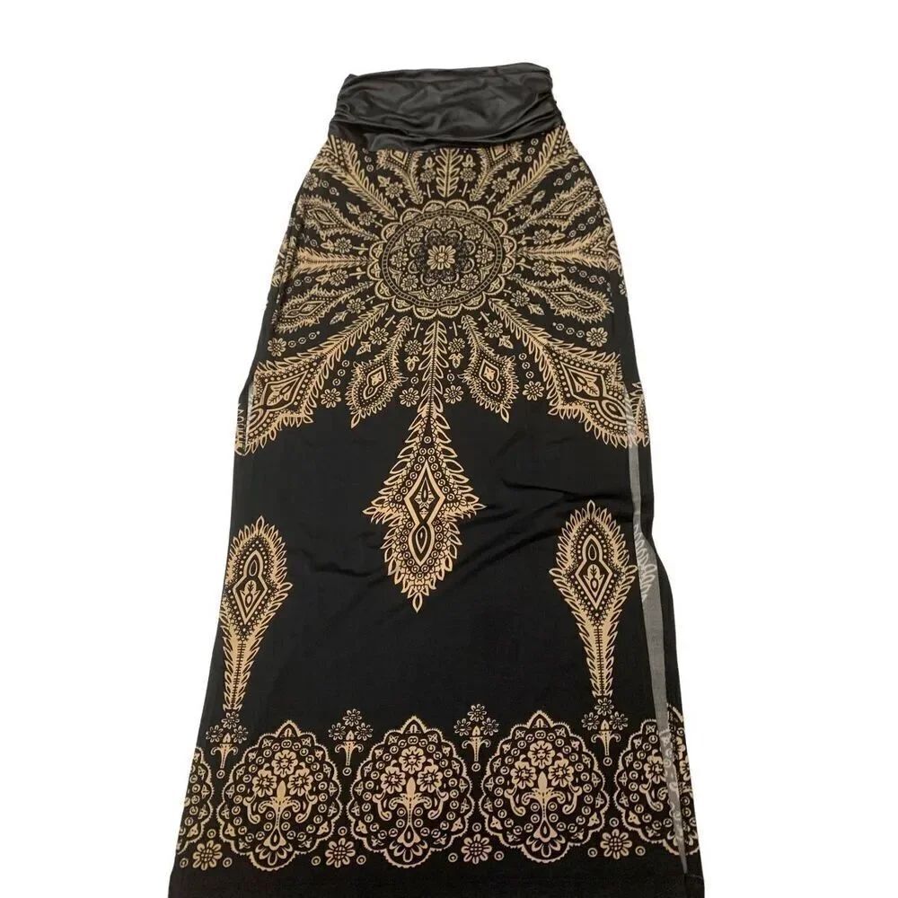 Faux Leather Chest Maxi Dress